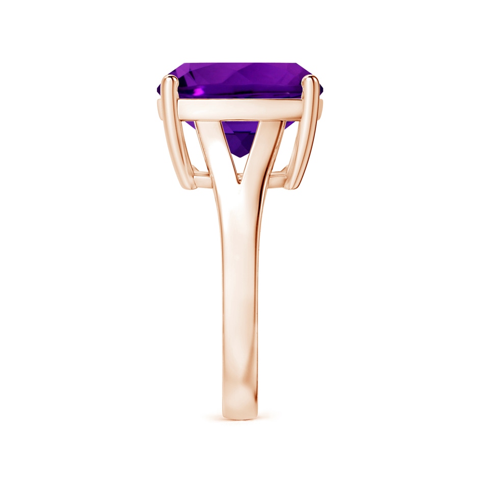 14.11x14.10x9.46mm AAAA Prong-Set GIA Certified Solitaire Cushion Amethyst Split Shank Ring with Scrollwork in 9K Rose Gold side 399