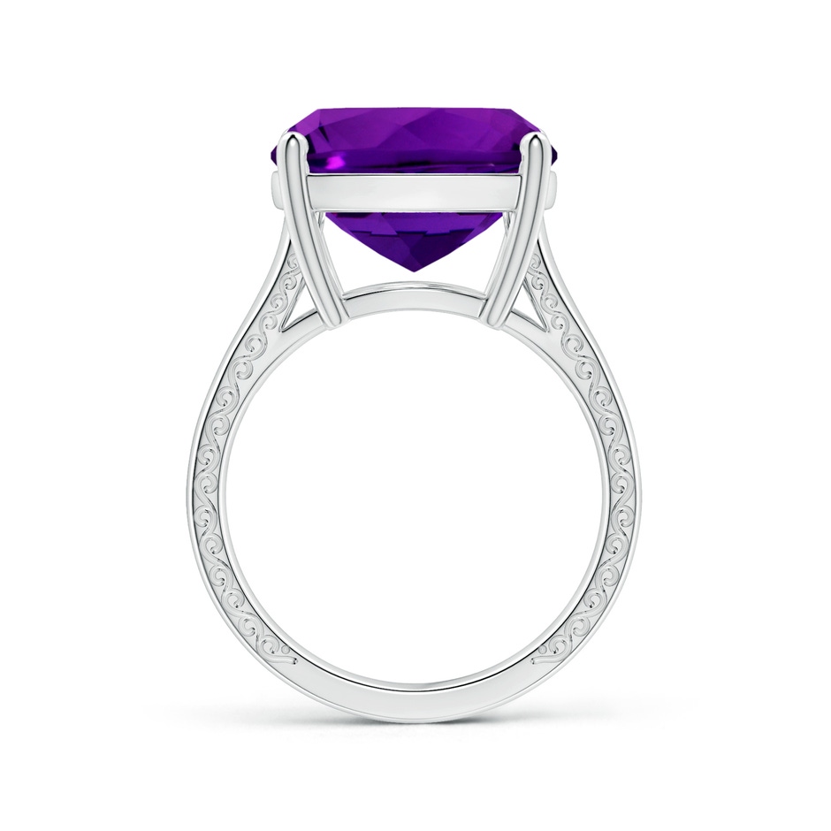 14.11x14.10x9.46mm AAAA Prong-Set GIA Certified Solitaire Cushion Amethyst Split Shank Ring with Scrollwork in White Gold side 199