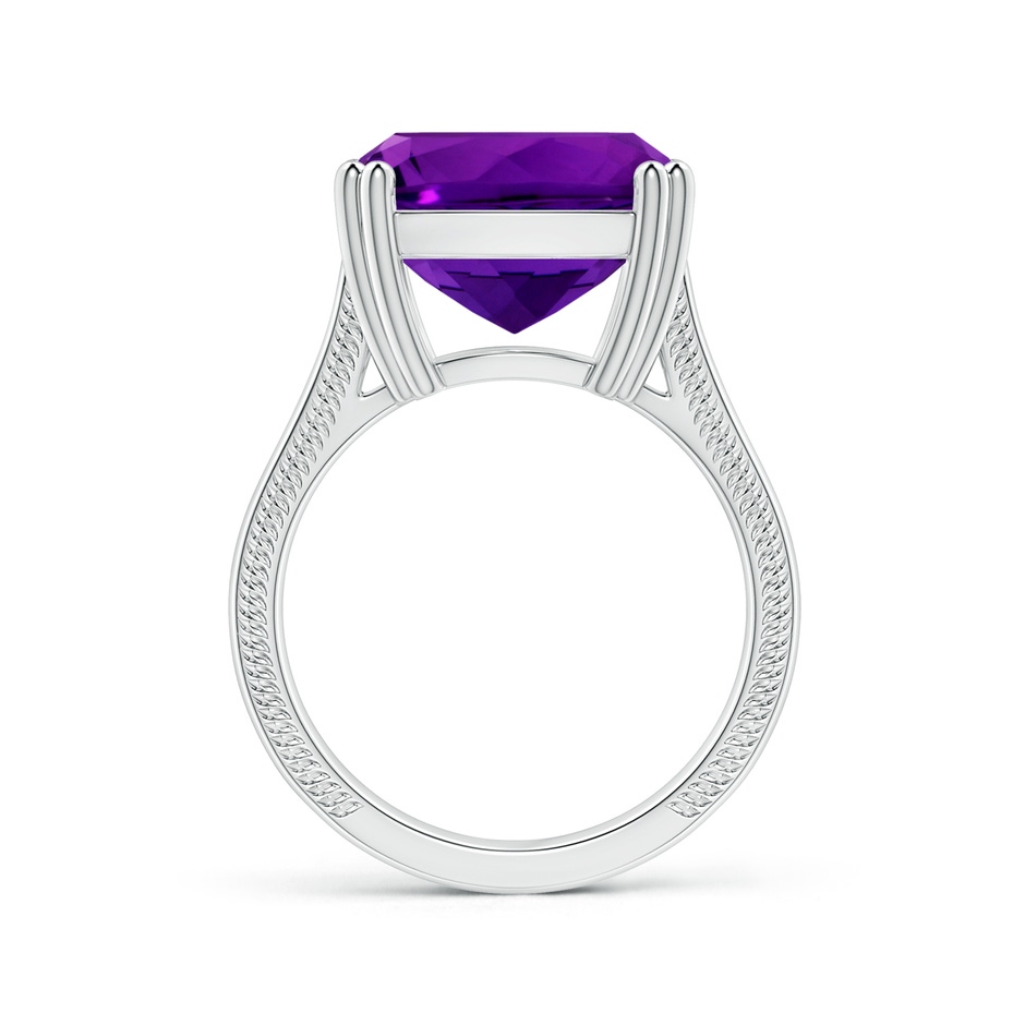 14.11x14.10x9.46mm AAAA Double prong-Set GIA Certified Solitaire Cushion Amethyst Ring with Leaf Motifs in White Gold side 199