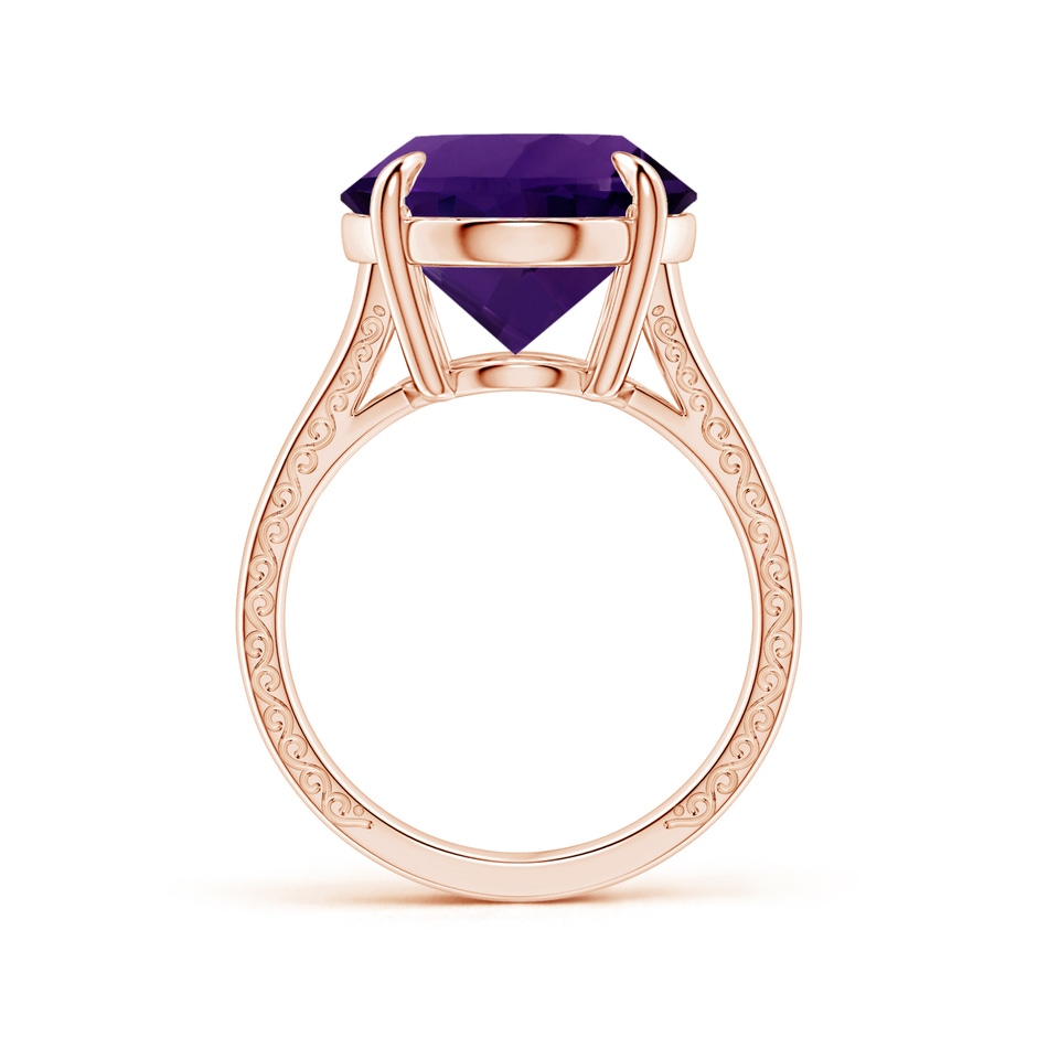 18.26x13.16x9.75mm AA Claw-Set GIA Certified Solitaire Oval Amethyst Split Shank Ring in 18K Rose Gold side 199