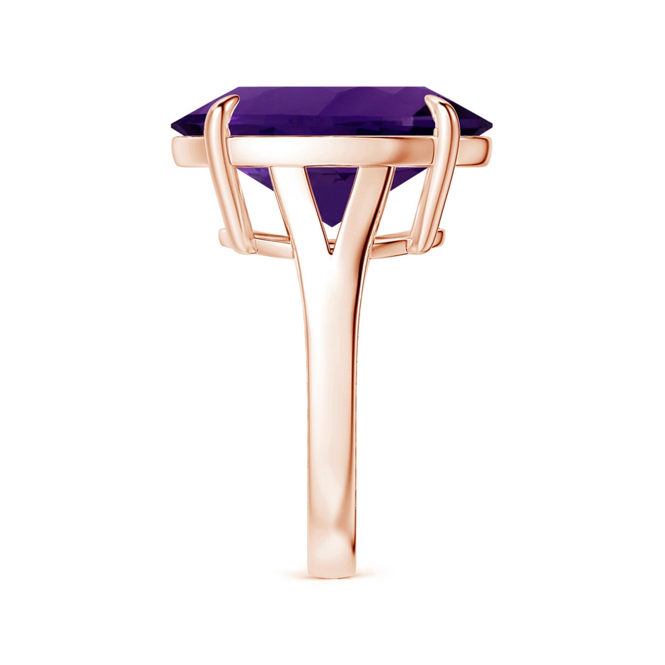 18.26x13.16x9.75mm AA Claw-Set GIA Certified Solitaire Oval Amethyst Split Shank Ring in 18K Rose Gold side 399