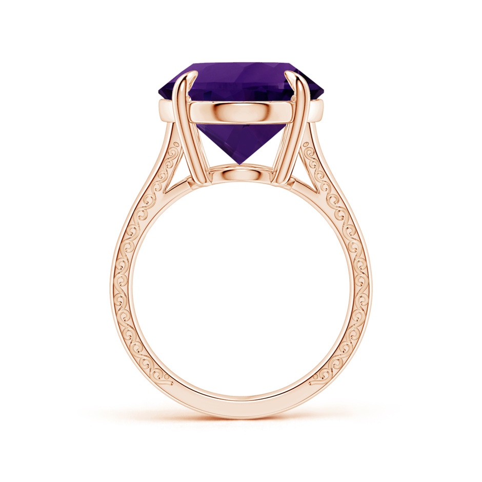 18.26x13.16x9.75mm AA Claw-Set GIA Certified Solitaire Oval Amethyst Split Shank Ring in 9K Rose Gold side 199