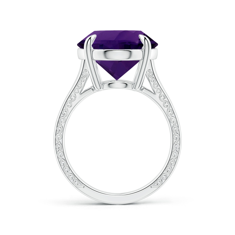 18.26x13.16x9.75mm AA Claw-Set GIA Certified Solitaire Oval Amethyst Split Shank Ring in P950 Platinum side 199