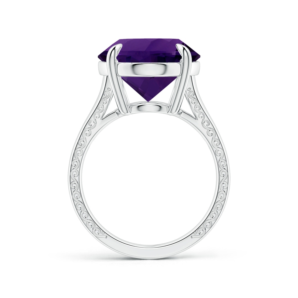 18.26x13.16x9.75mm AA Claw-Set GIA Certified Solitaire Oval Amethyst Split Shank Ring in White Gold - side 199