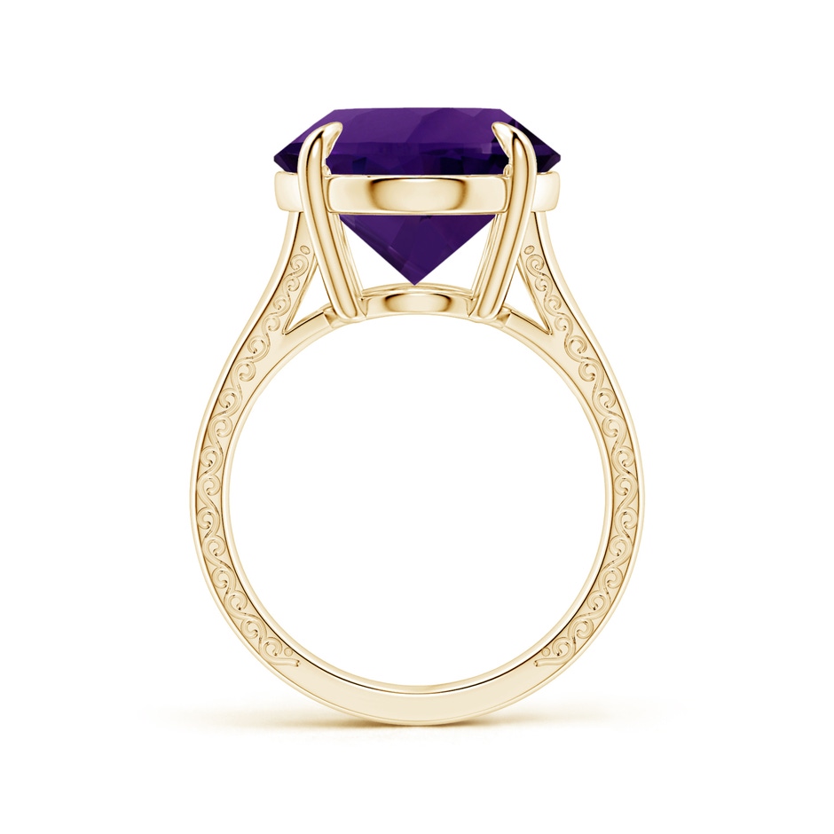 18.26x13.16x9.75mm AA Claw-Set GIA Certified Solitaire Oval Amethyst Split Shank Ring in Yellow Gold side 199