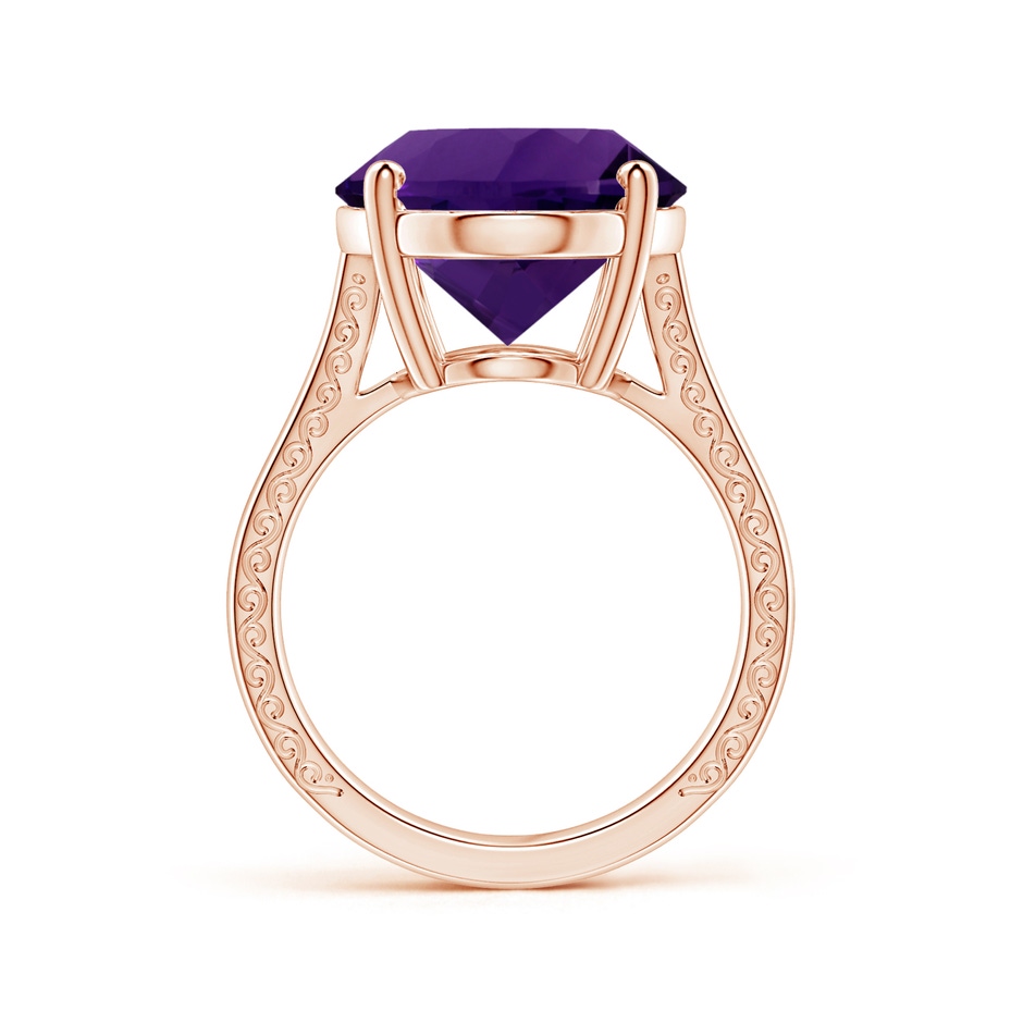 18.26x13.16x9.75mm AA GIA Certified Solitaire Oval Amethyst Reverse Tapered Shank Ring with Scrollwork in 18K Rose Gold side 199