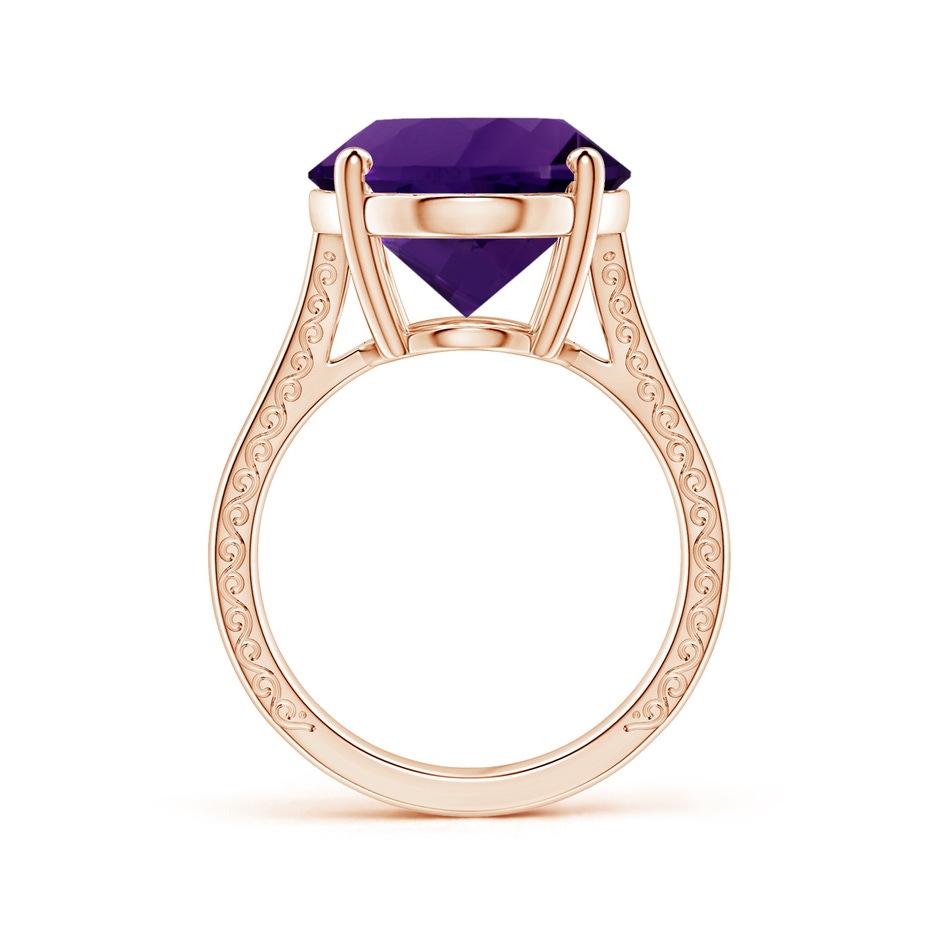 18.26x13.16x9.75mm AA GIA Certified Solitaire Oval Amethyst Reverse Tapered Shank Ring with Scrollwork in Rose Gold side 199