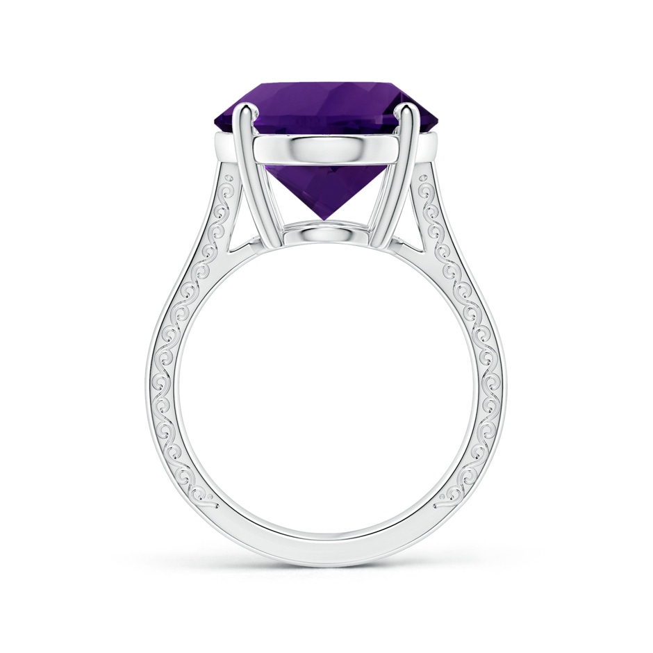 18.26x13.16x9.75mm AA GIA Certified Solitaire Oval Amethyst Reverse Tapered Shank Ring with Scrollwork in White Gold side 199