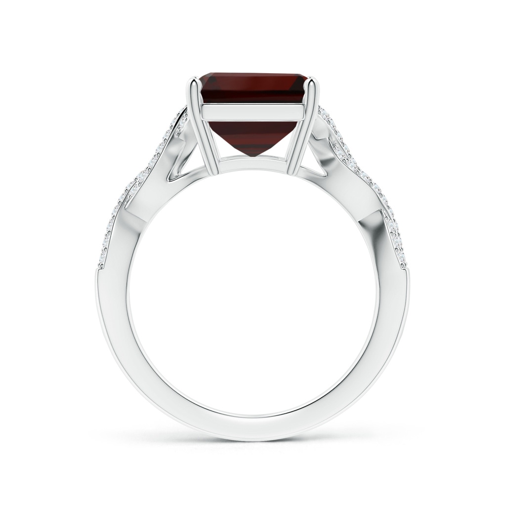 14x9.96x5.8mm AAA Prong-Set GIA Certified Emerald-Cut Garnet Ring with Diamond Twist Shank in White Gold Side 199