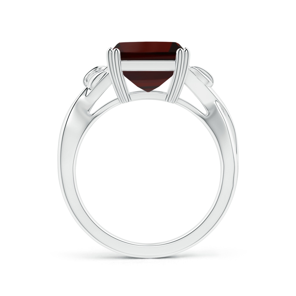14x9.96x5.8mm AAA Double prong-Set GIA Certified Solitaire Emerald-Cut Garnet Nature Inspired Ring in White Gold Side 199