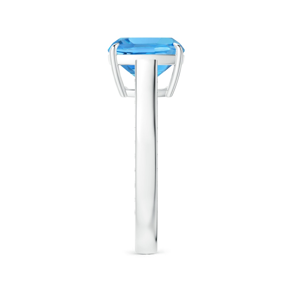 10.02x10.00x6.25mm AAA Claw-Set Solitaire Cushion Swiss Blue Topaz Ring with Scrollwork in P950 Platinum side 399