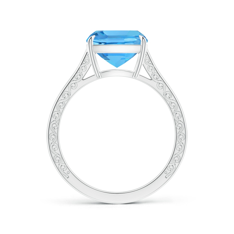 10.02x10.00x6.25mm AAA Claw-Set Solitaire Cushion Swiss Blue Topaz Ring with Scrollwork in White Gold side 199