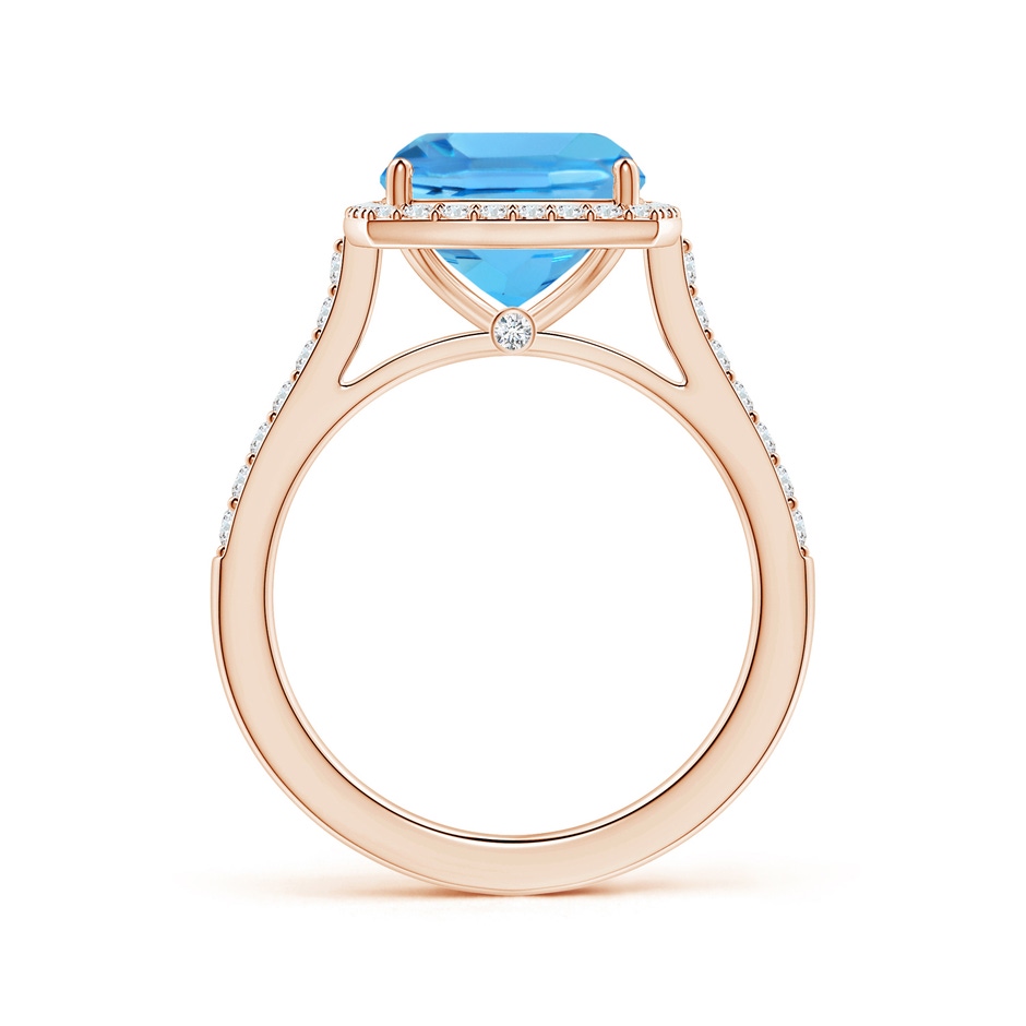 10.02x10.00x6.25mm AAA Cushion Swiss Blue Topaz Halo Ring with Diamonds in Rose Gold side 199