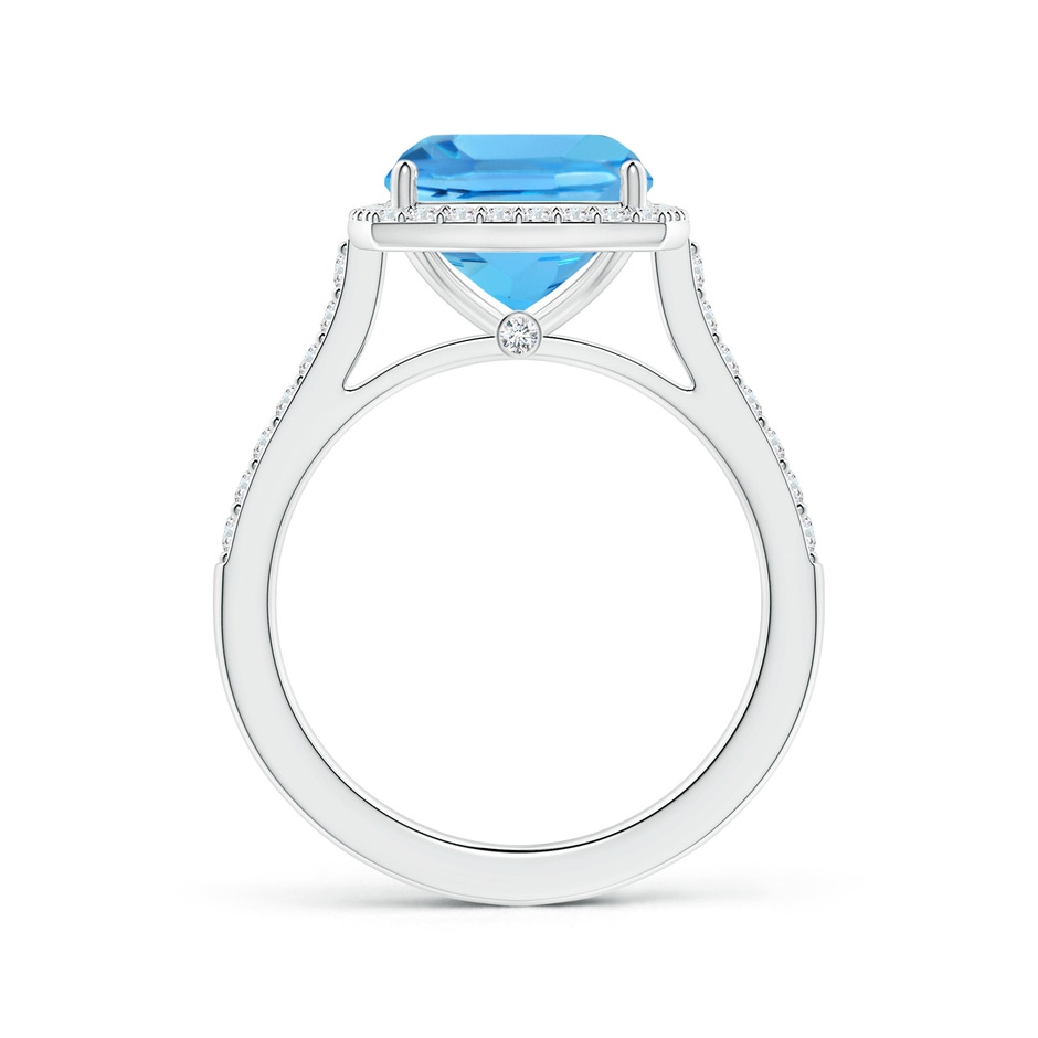 10.02x10.00x6.25mm AAA Cushion Swiss Blue Topaz Halo Ring with Diamonds in White Gold side 199