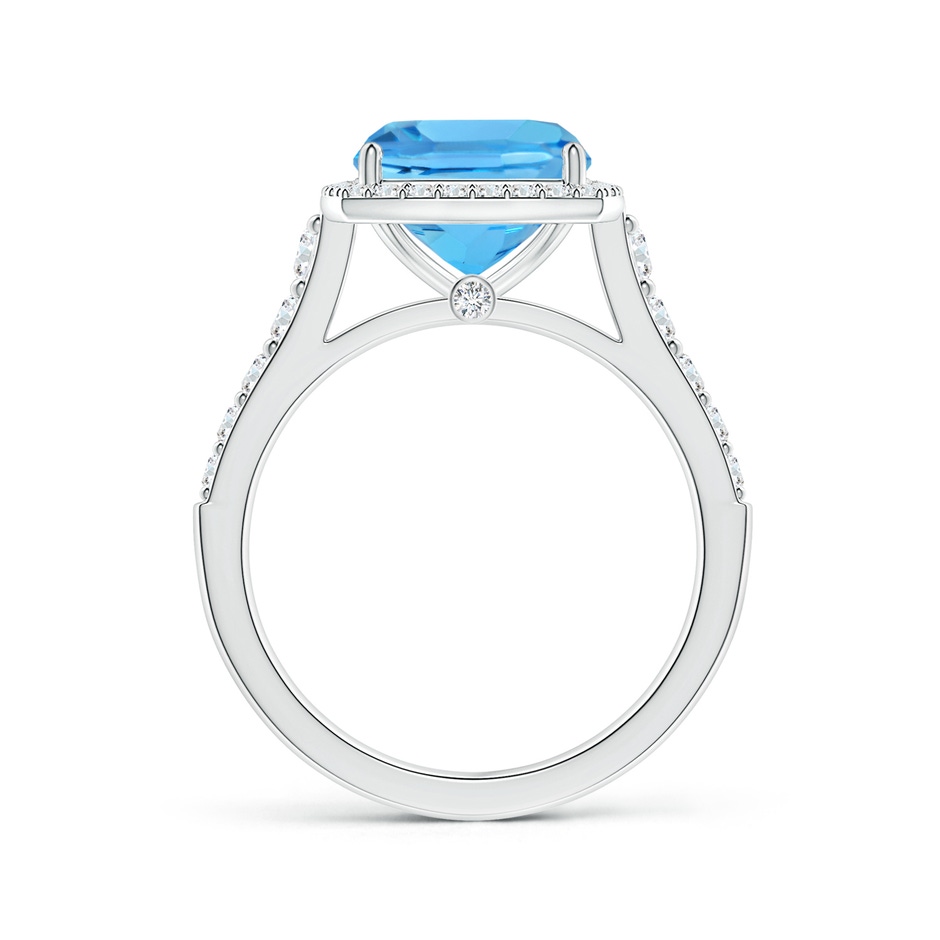 10.12x10.09x6.39mm AAA Cushion Swiss Blue Topaz Tapered Shank Ring with Diamond Halo in White Gold side 199