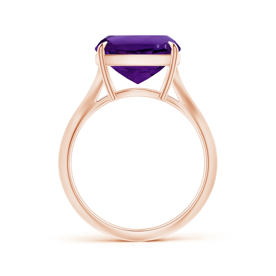 11.12x11.10x7.59mm AAA Claw-Set GIA Certified Solitaire Cushion Amethyst Knife Edge Shank Ring in 18K Rose Gold side 199