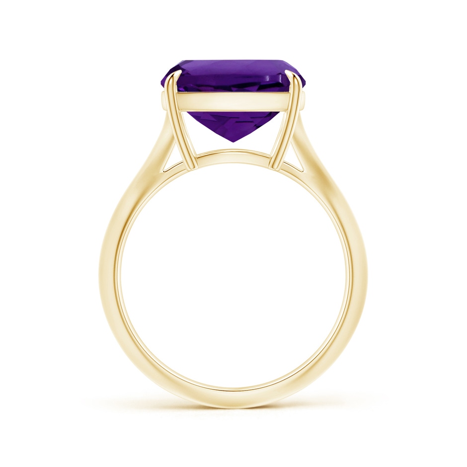 11.12x11.10x7.59mm AAA Claw-Set GIA Certified Solitaire Cushion Amethyst Knife Edge Shank Ring in 18K Yellow Gold side 199