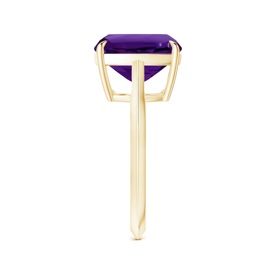 11.12x11.10x7.59mm AAA Claw-Set GIA Certified Solitaire Cushion Amethyst Knife Edge Shank Ring in 18K Yellow Gold side 399