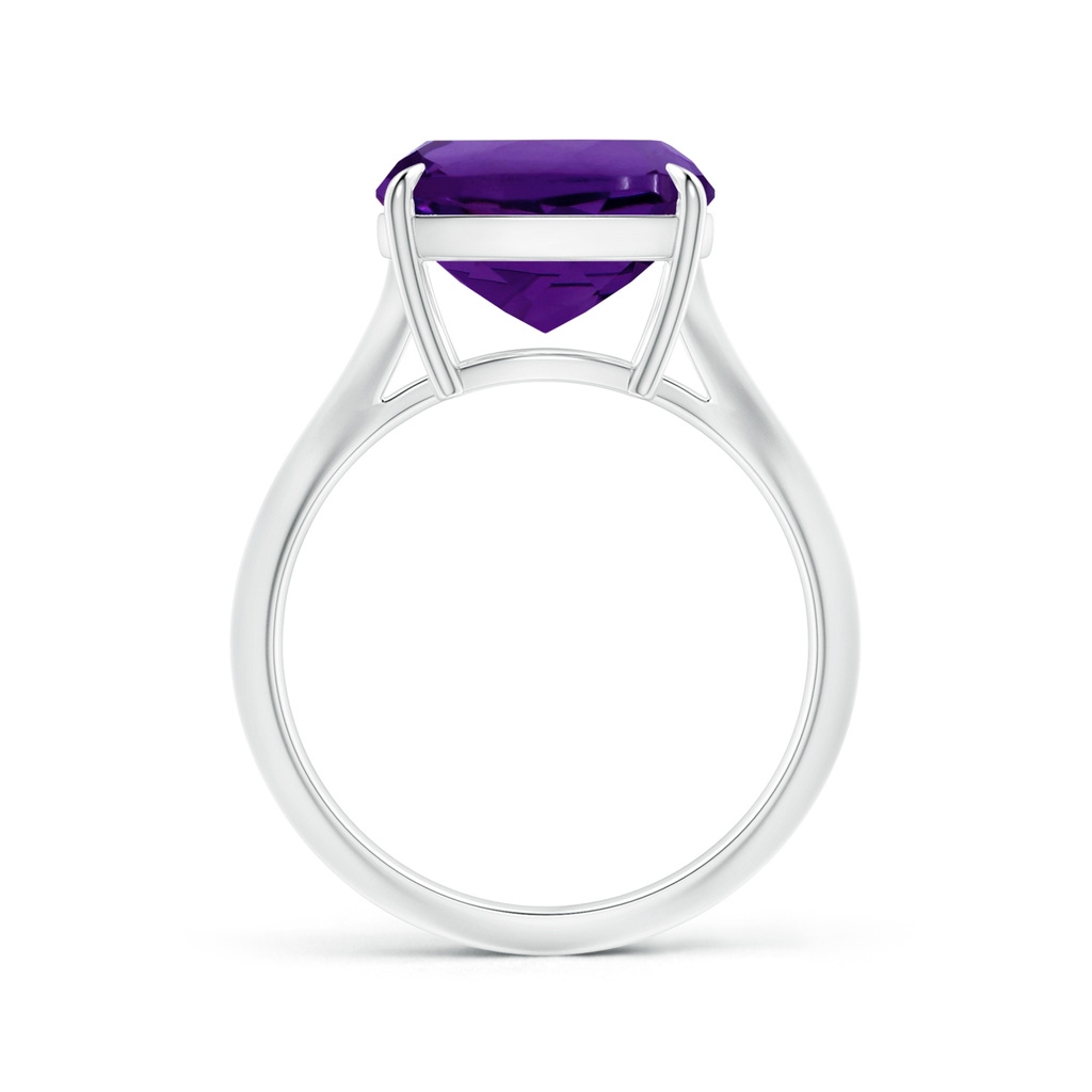 11.12x11.10x7.59mm AAA Claw-Set GIA Certified Solitaire Cushion Amethyst Knife Edge Shank Ring in P950 Platinum - side 199