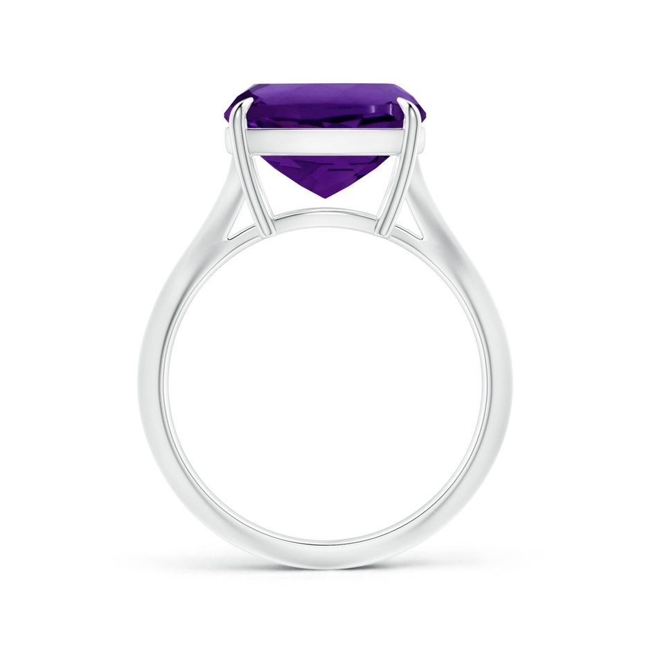 11.12x11.10x7.59mm AAA Claw-Set GIA Certified Solitaire Cushion Amethyst Knife Edge Shank Ring in P950 Platinum side 199