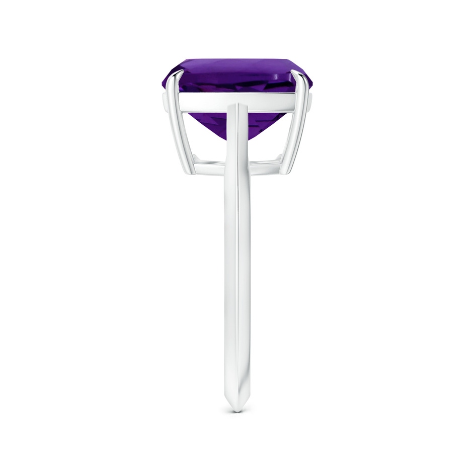 11.12x11.10x7.59mm AAA Claw-Set GIA Certified Solitaire Cushion Amethyst Knife Edge Shank Ring in P950 Platinum side 399