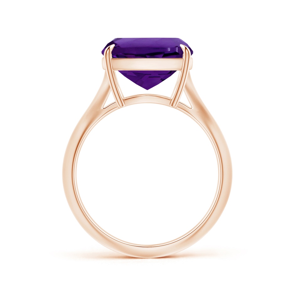 11.12x11.10x7.59mm AAA Claw-Set GIA Certified Solitaire Cushion Amethyst Knife Edge Shank Ring in Rose Gold side 199