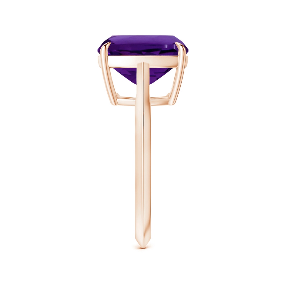 11.12x11.10x7.59mm AAA Claw-Set GIA Certified Solitaire Cushion Amethyst Knife Edge Shank Ring in Rose Gold side 399