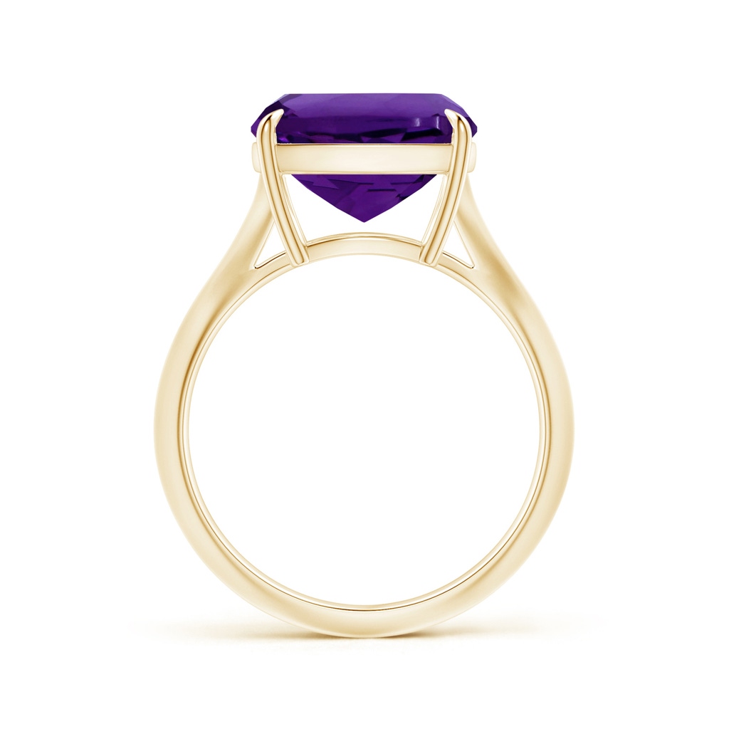 11.12x11.10x7.59mm AAA Claw-Set GIA Certified Solitaire Cushion Amethyst Knife Edge Shank Ring in Yellow Gold - side 199