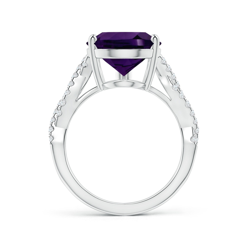 16.16x12.07x7.80mm AAAA GIA Certified Pear-Shaped Amethyst Twisted Shank Ring with Diamonds in P950 Platinum side 199