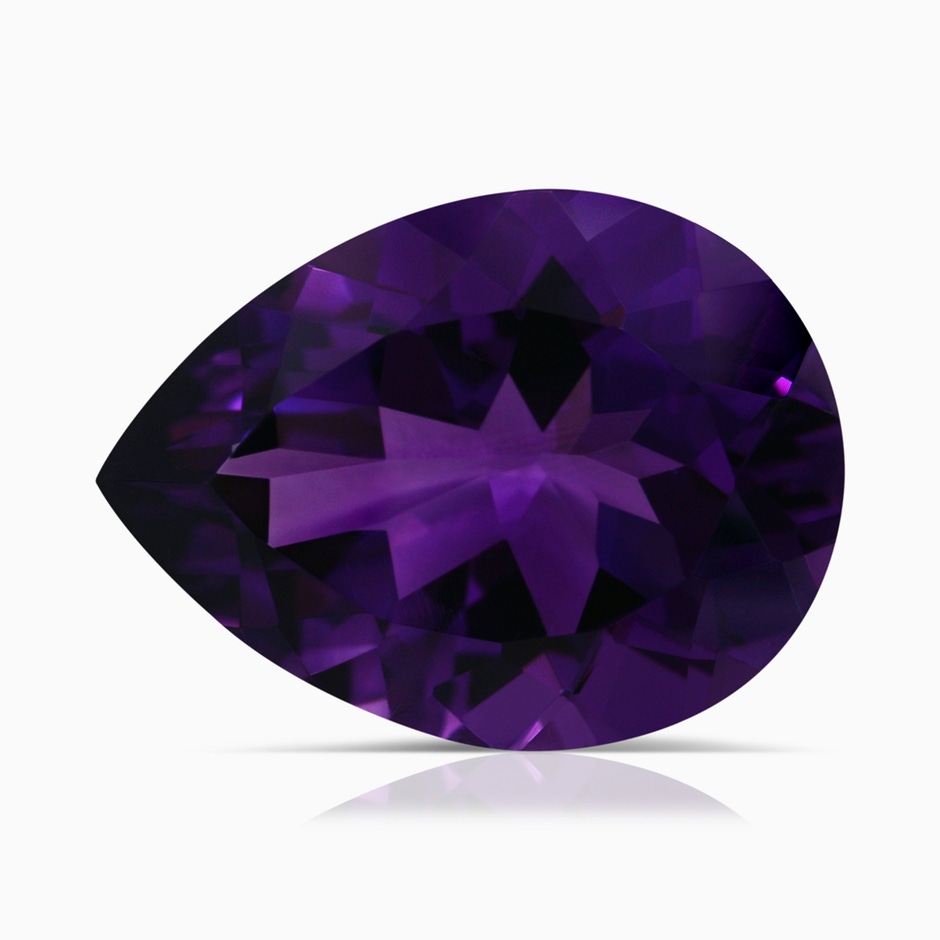 16.16x12.07x7.80mm AAAA GIA Certified Pear-Shaped Amethyst Twisted Shank Ring with Diamonds in P950 Platinum side 699