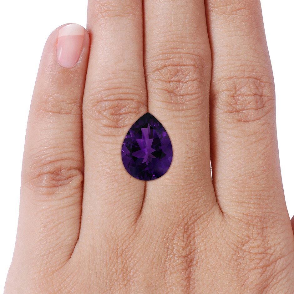16.16x12.07x7.80mm AAAA GIA Certified Pear-Shaped Amethyst Twisted Shank Ring with Diamonds in P950 Platinum side 799