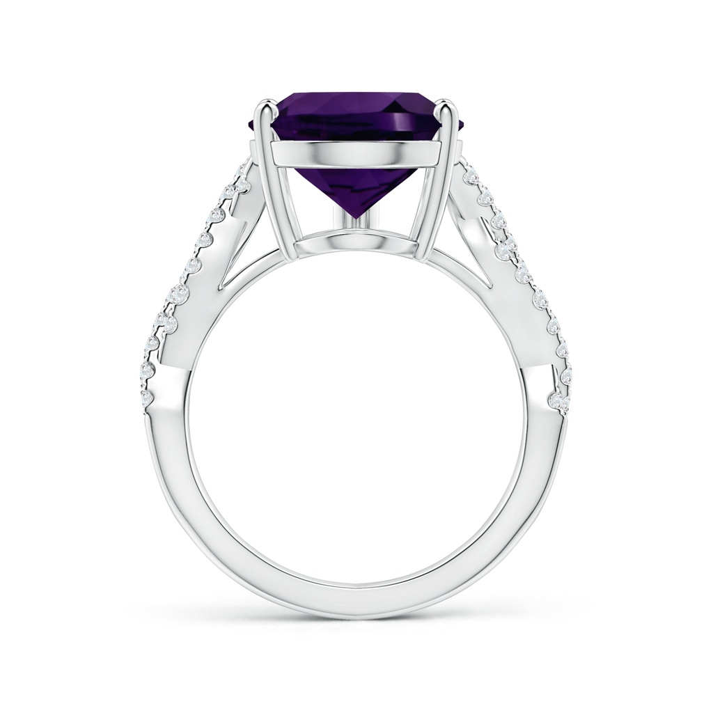 16.16x12.07x7.80mm AAAA GIA Certified Pear-Shaped Amethyst Twisted Shank Ring with Diamonds in White Gold - side 199