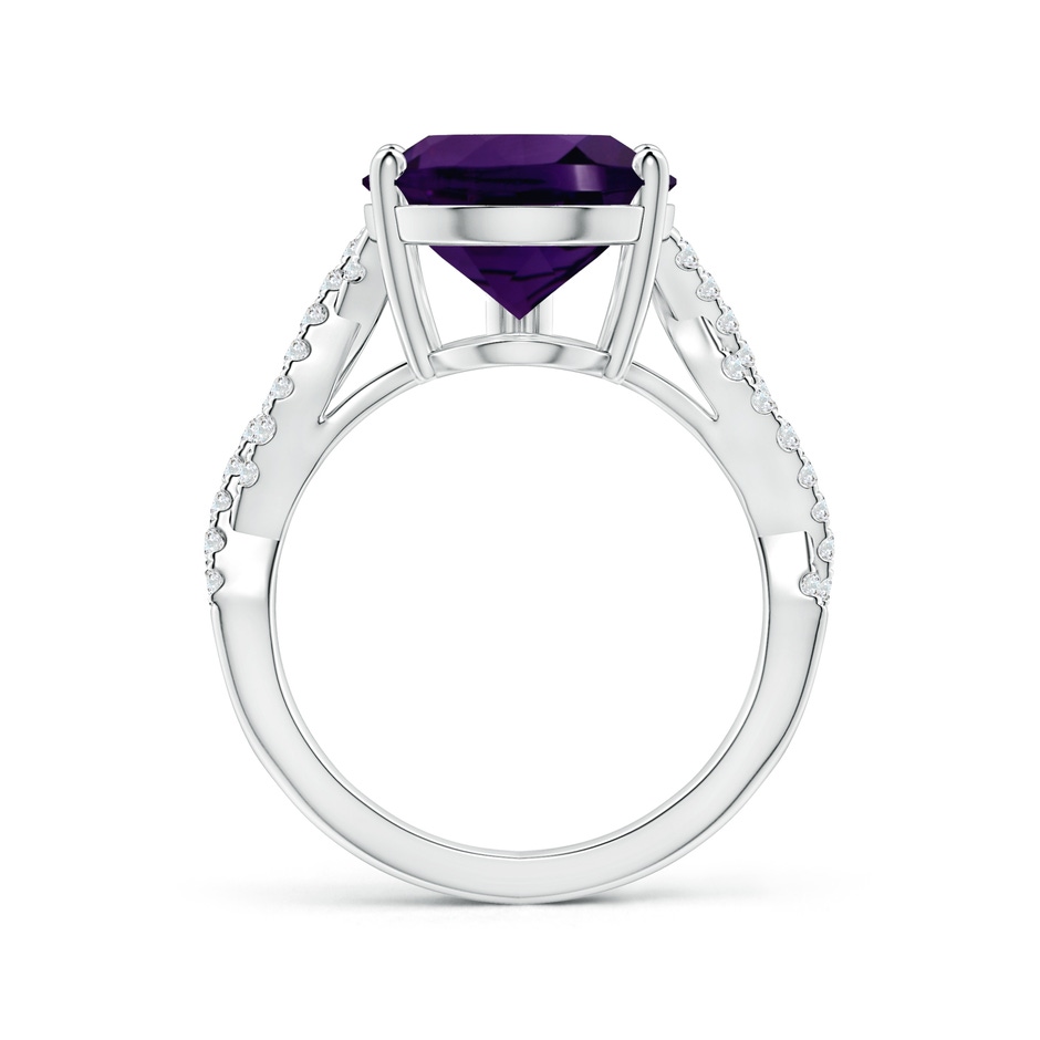 16.16x12.07x7.80mm AAAA GIA Certified Pear-Shaped Amethyst Twisted Shank Ring with Diamonds in White Gold side 199