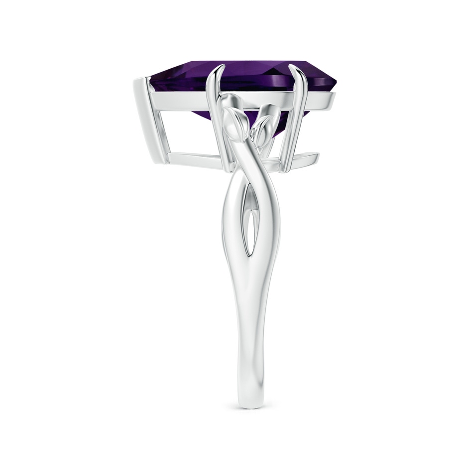 16.16x12.07x7.80mm AAAA Claw-Set GIA Certified Solitaire Pear-Shaped Amethyst Nature Inspired Ring in 18K White Gold side 399