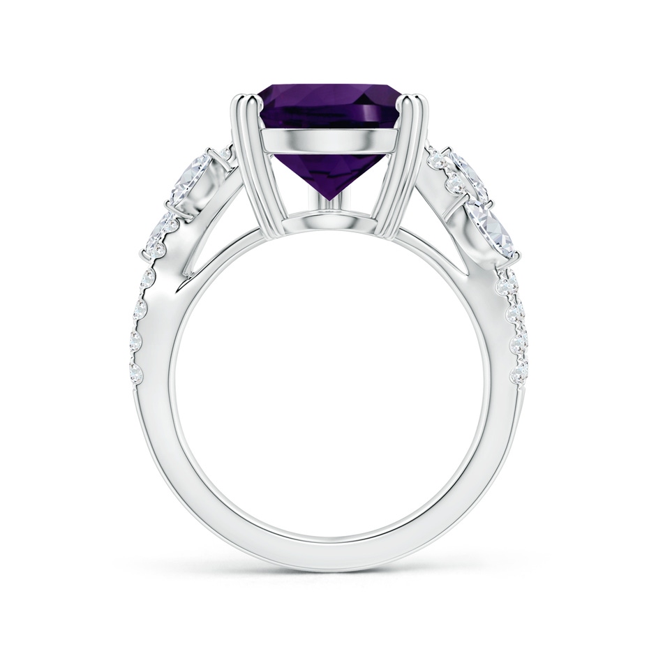 16.16x12.07x7.80mm AAAA Double Prong-Set GIA Certified Pear-Shaped Amethyst Nature Inspired Ring with Diamonds in White Gold side 199