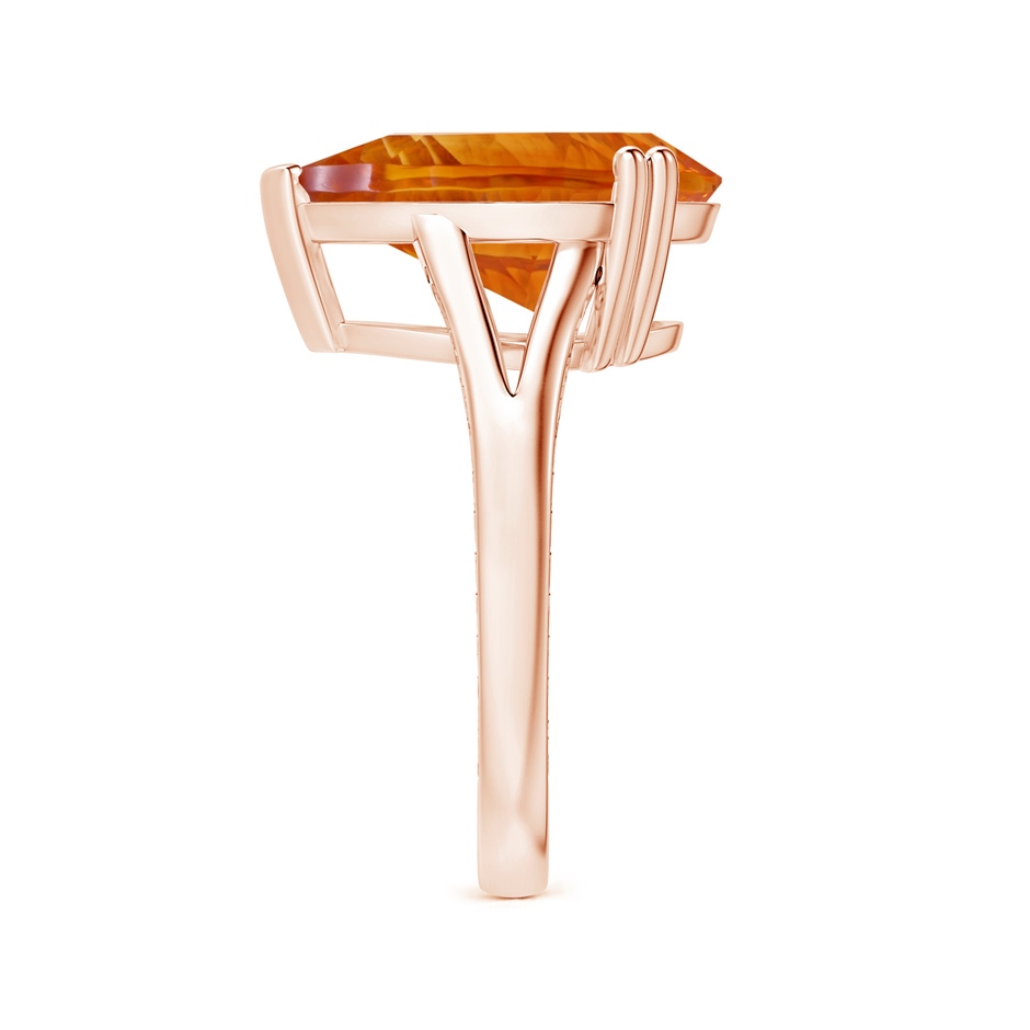 15.05x10.19x7.04mm AAAA Double prong-Set GIA Certified Pear-Shaped Citrine Split Shank Ring with Scrollwork in 18K Rose Gold side 399