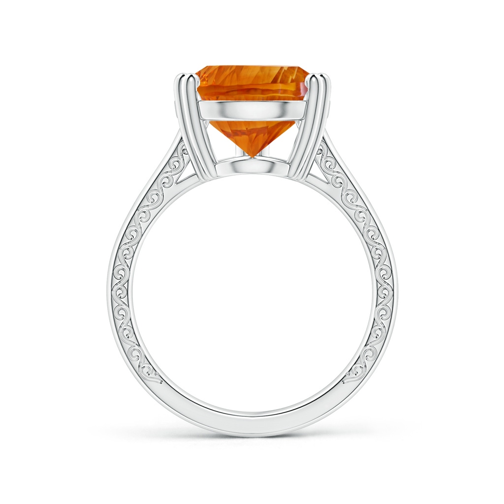 15.05x10.19x7.04mm AAAA Double prong-Set GIA Certified Pear-Shaped Citrine Split Shank Ring with Scrollwork in P950 Platinum - side 199