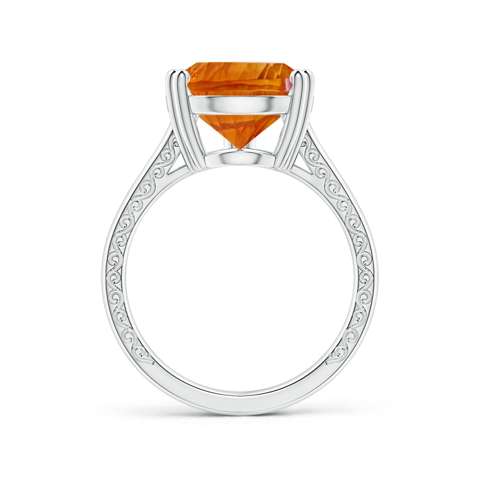 15.05x10.19x7.04mm AAAA Double prong-Set GIA Certified Pear-Shaped Citrine Split Shank Ring with Scrollwork in P950 Platinum side 199