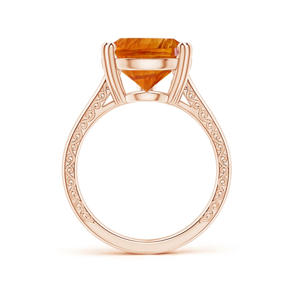 15.05x10.19x7.04mm AAAA Double prong-Set GIA Certified Pear-Shaped Citrine Split Shank Ring with Scrollwork in Rose Gold - side 199