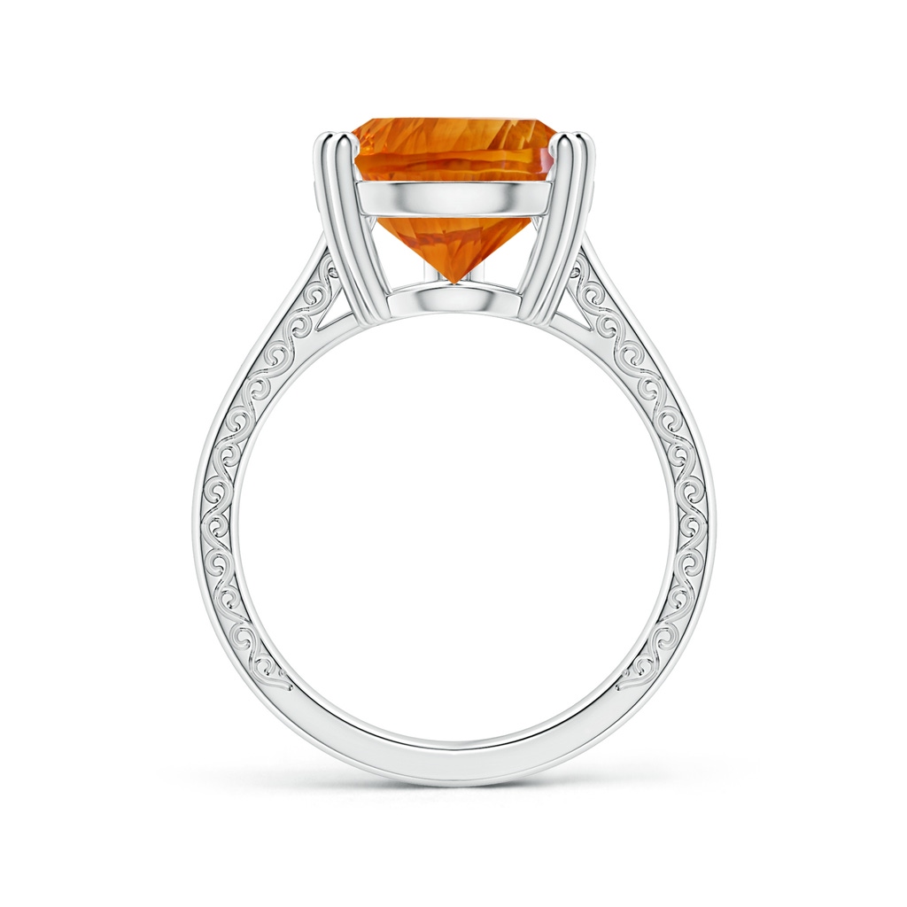 15.05x10.19x7.04mm AAAA Double prong-Set GIA Certified Pear-Shaped Citrine Split Shank Ring with Scrollwork in White Gold Side 199