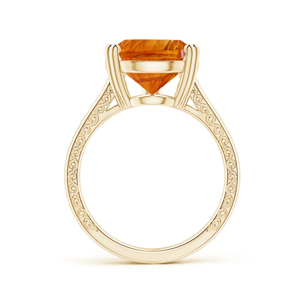 15.05x10.19x7.04mm AAAA Double prong-Set GIA Certified Pear-Shaped Citrine Split Shank Ring with Scrollwork in Yellow Gold - side 199