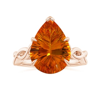 15.05x10.19x7.04mm AAAA Claw-Set GIA Certified Solitaire Pear-Shaped Citrine Twisted Shank Ring in 10K Rose Gold