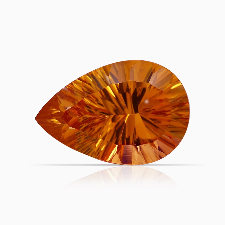15.05x10.19x7.04mm AAAA Claw-Set GIA Certified Solitaire Pear-Shaped Citrine Twisted Shank Ring in P950 Platinum side 699