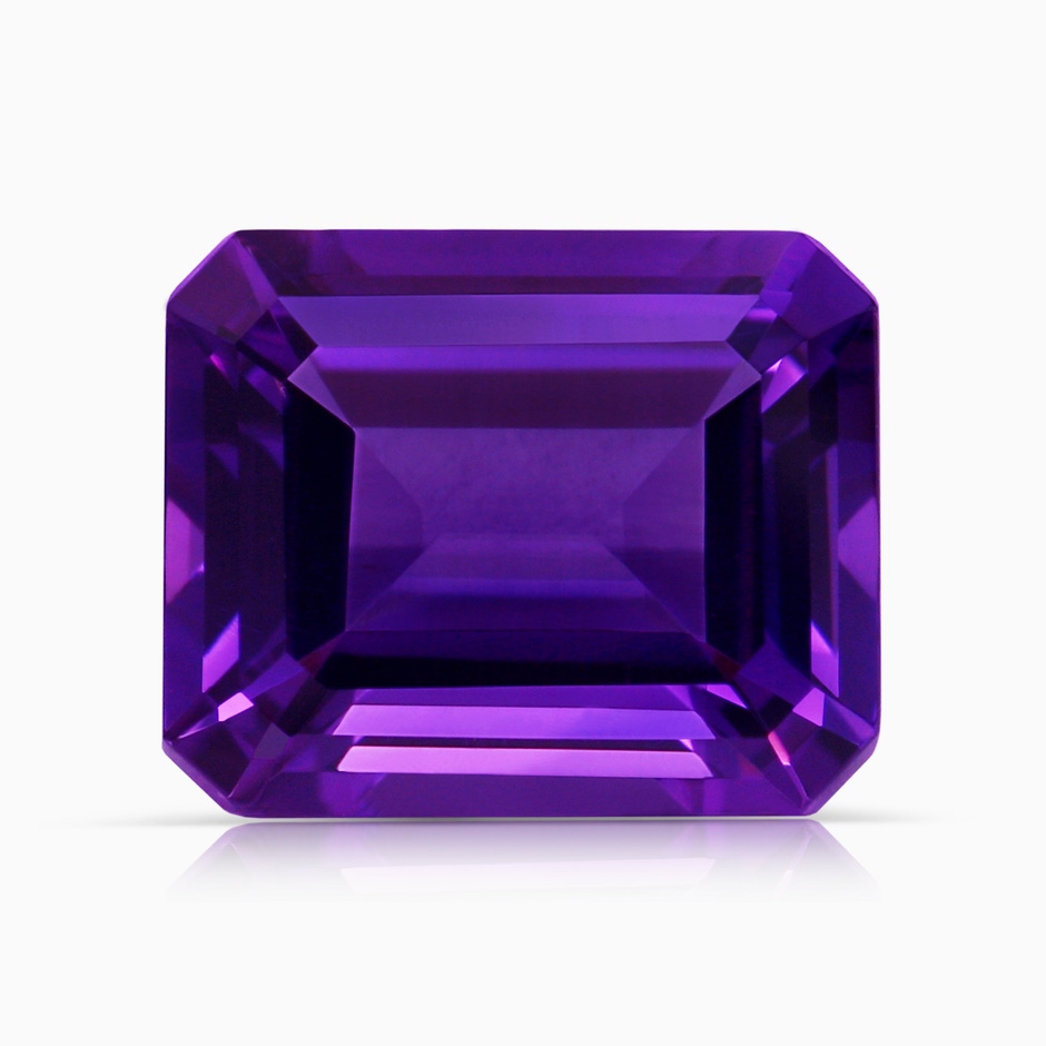 10.92x8.96x5.89mm AAAA Three Stone GIA Certified Emerald-Cut Amethyst Feather Ring with Tapered Shank in P950 Platinum side 699