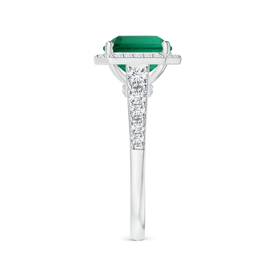 11.20x9.03x5.78mm AAA GIA Certified Emerald-Cut Emerald Tapered Shank Ring with Diamond Halo in White Gold side 399