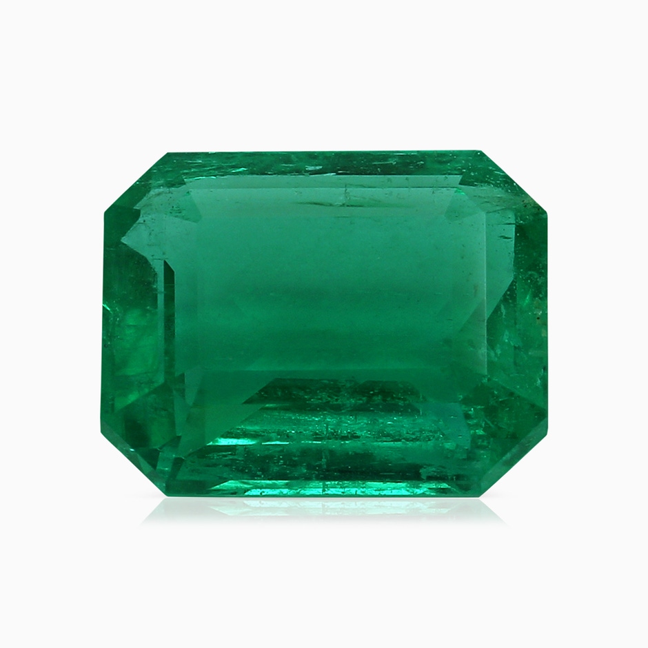 11.20x9.03x5.78mm AAA GIA Certified Emerald-Cut Emerald Tapered Shank Ring with Diamond Halo in White Gold side 699