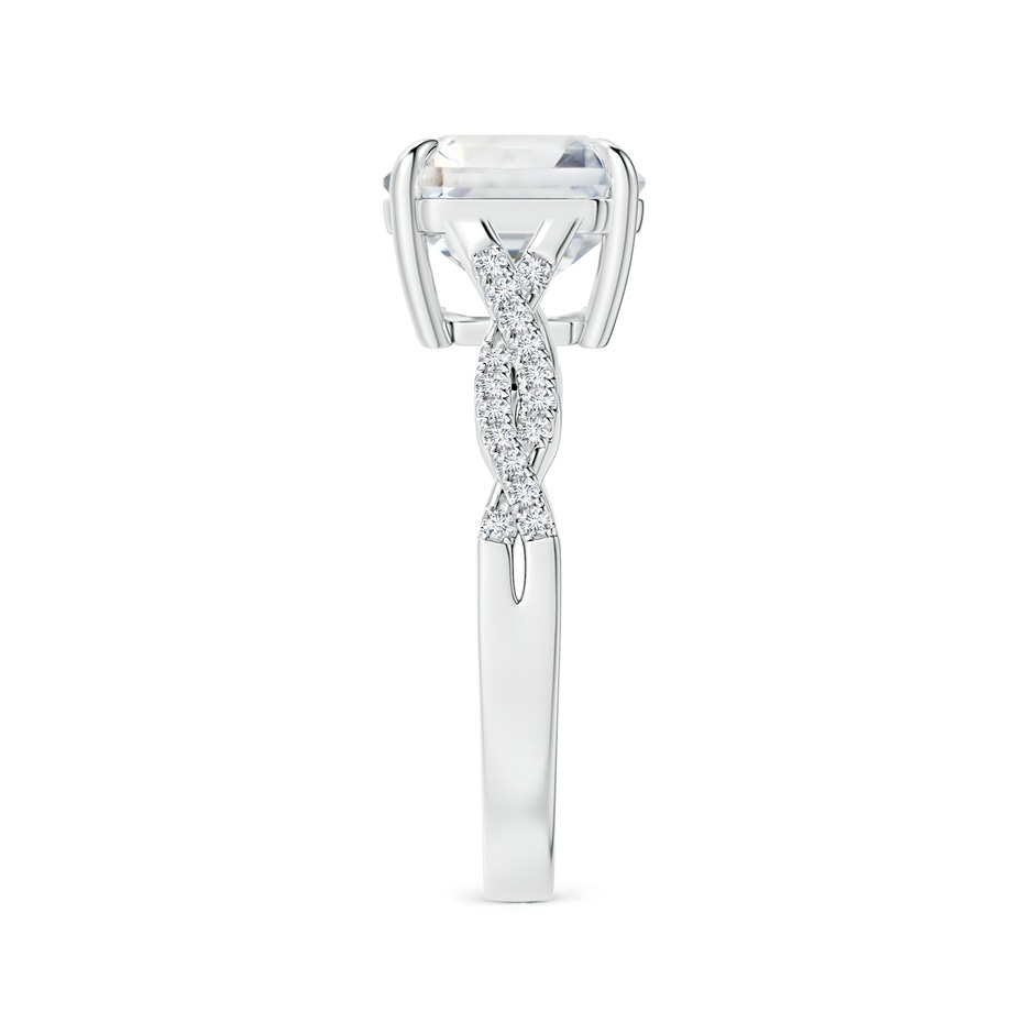 9.40x9.24x6.16mm AAAA Claw-Set GIA Certified Emerald-Cut White Sapphire Twist Shank Ring in P950 Platinum side-2