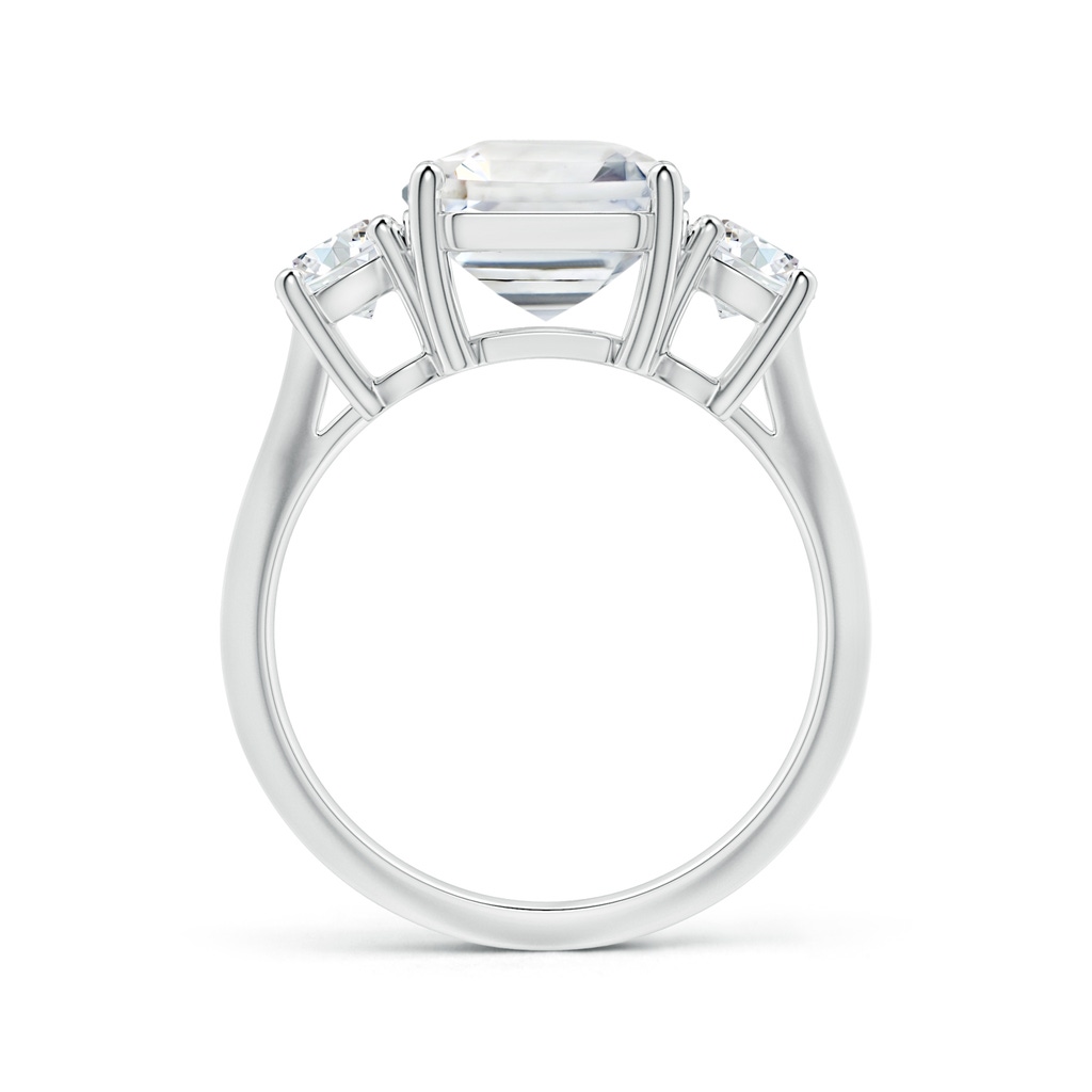 9.40x9.24x6.16mm AAAA Three Stone GIA Certified Emerald-Cut White Sapphire Knife-Edge Ring in 18K White Gold Side-1