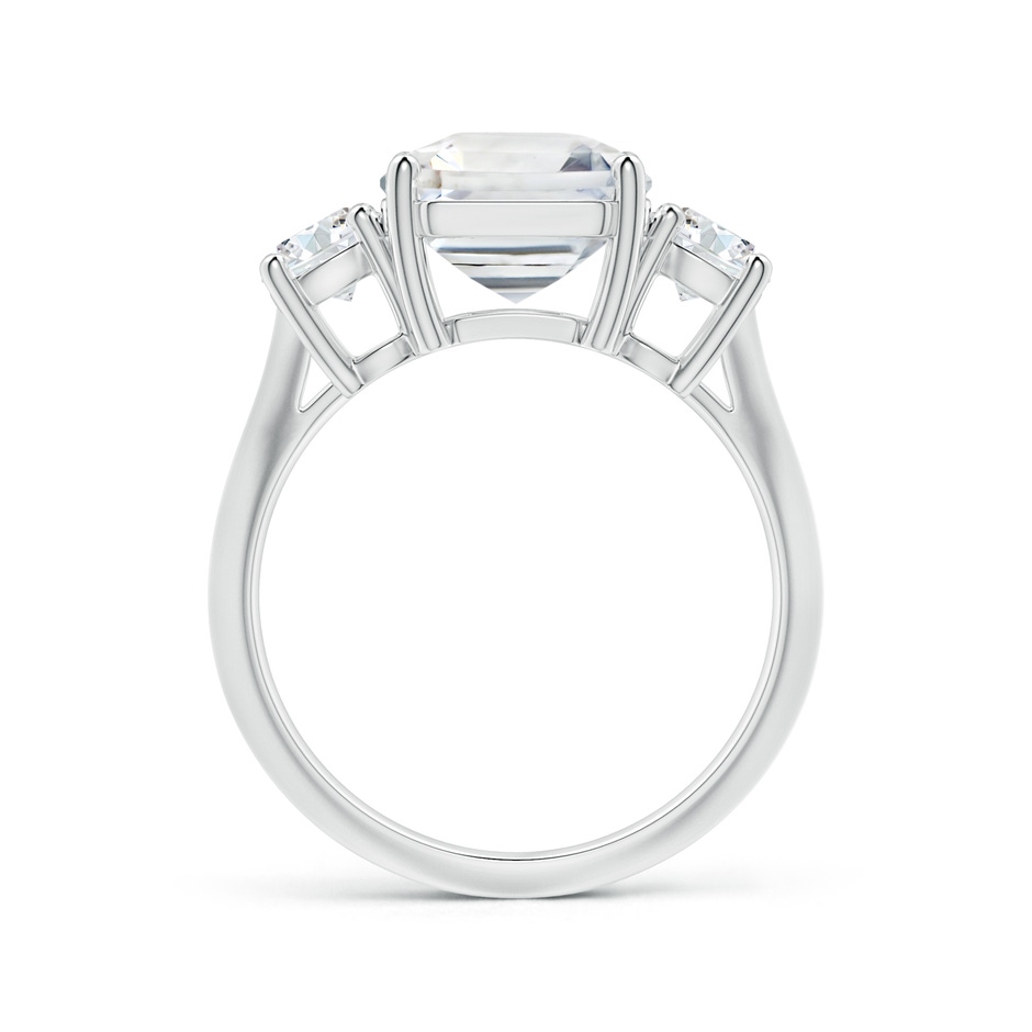 9.40x9.24x6.16mm AAAA Three Stone GIA Certified Emerald-Cut White Sapphire Knife-Edge Ring in P950 Platinum side-1