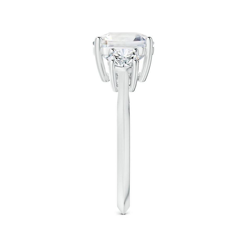 9.40x9.24x6.16mm AAAA Three Stone GIA Certified Emerald-Cut White Sapphire Knife-Edge Ring in P950 Platinum side-2
